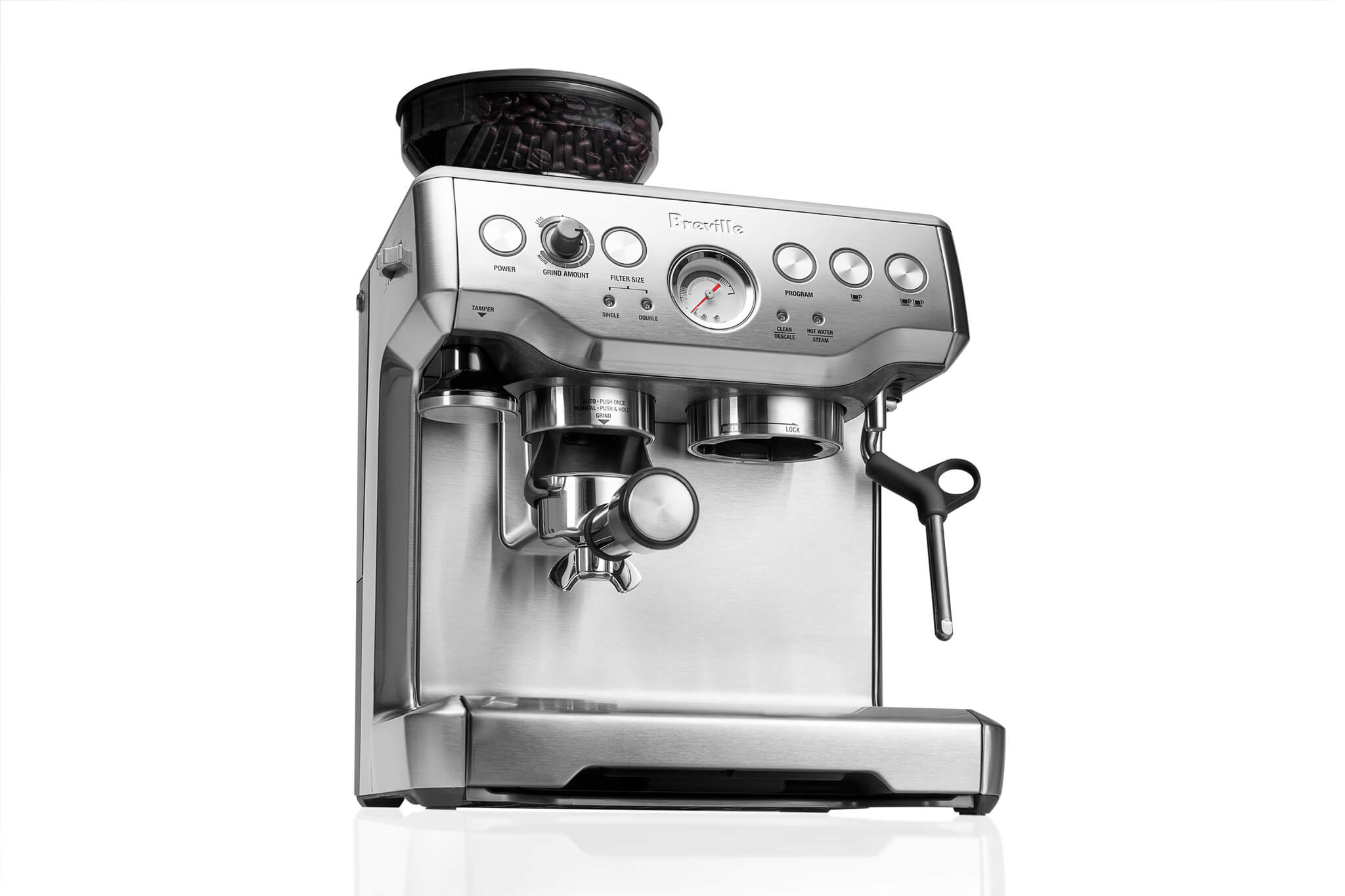 Breville espresso machine on a white background